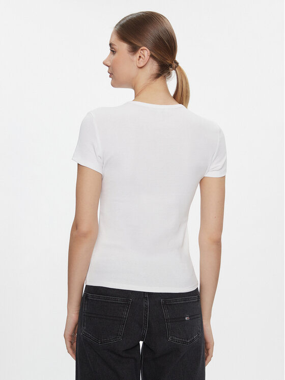 Tommy Jeans Tommy Jeans T-shirt Essential DW0DW17383 Bijela Slim Fit