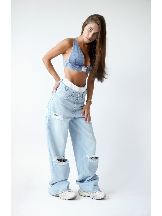 MissDenim MissDenim Jeansy Baggy Fit Niebieski Baggy Fit