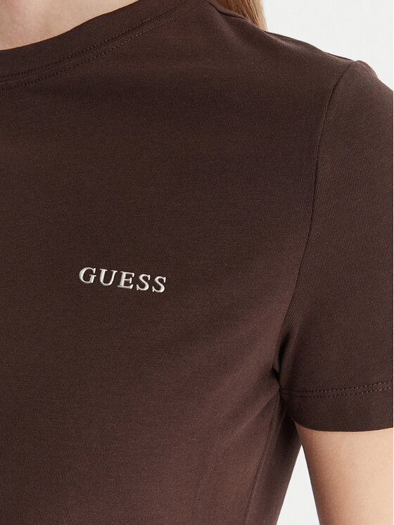Guess Guess Тишърт V6RI07 J1314 Кафяв Regular Fit