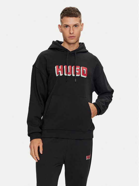 Hugo Felpa Diqerio 50516655 Nero Relaxed Fit, taglia : XXL