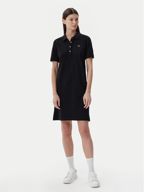 Gant Gant Φόρεμα καθημερινό Shield 4201529 Μαύρο Regular Fit