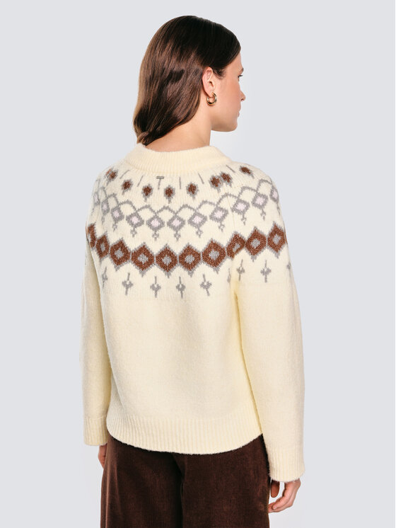 BIG STAR BIG STAR Sweter SKANDIA Kremowy Comfort Fit