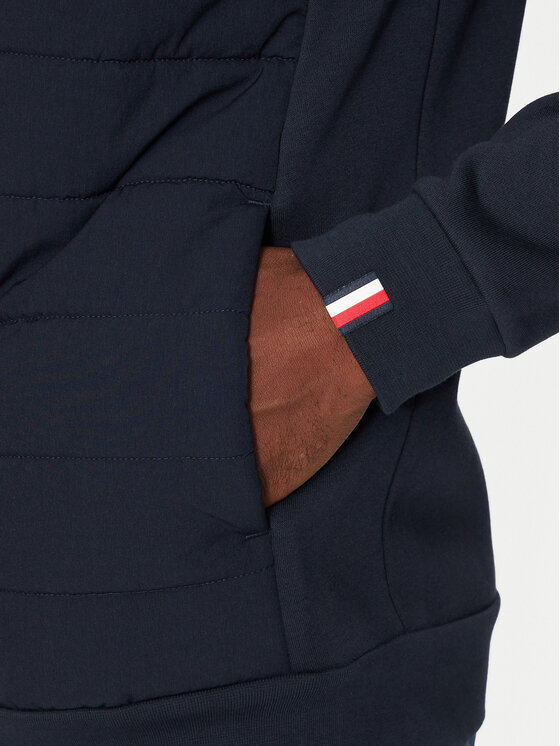 Tommy Hilfiger Tommy Hilfiger Bluza Mix Media MW0MW34211 Granatowy Regular Fit