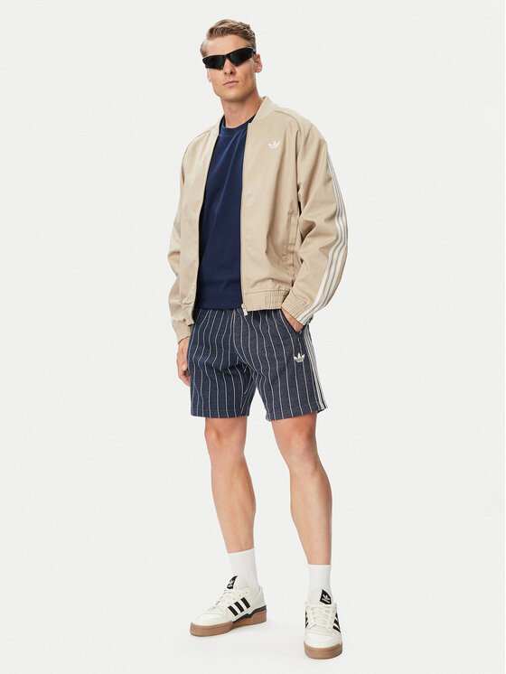 adidas adidas Pantaloni scurți sport Pinstripes Shorts KR9706 Bleumarin Regular Fit