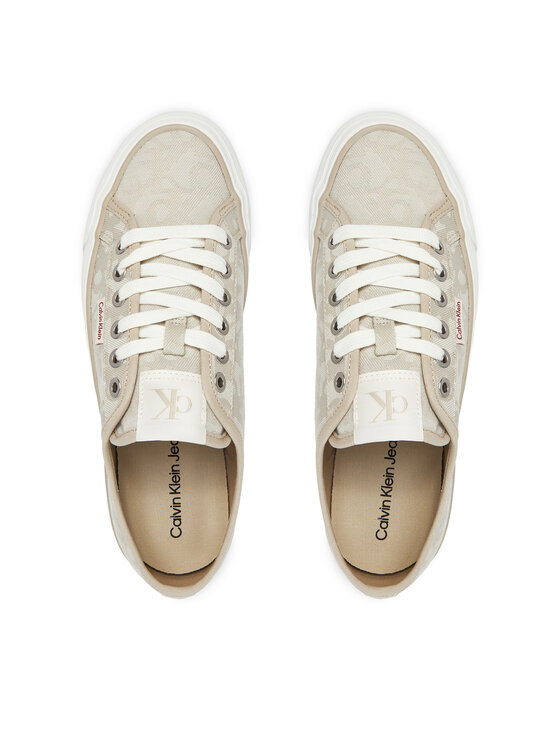 Calvin Klein Jeans Calvin Klein Jeans Sportcipők Vulc Flatf Jacquard Aop YW0YW01965 Bézs