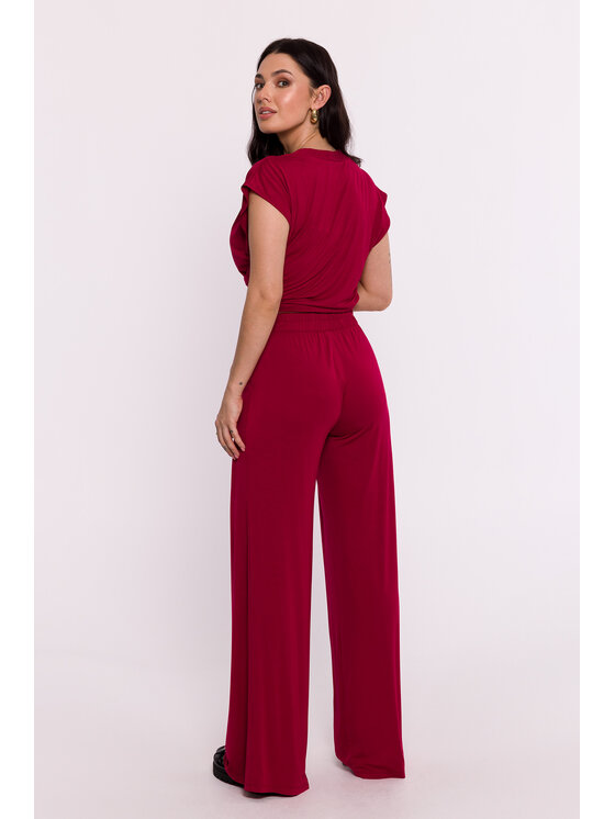 BeWear BeWear Spodnie damskie B289 Bordowy Bella Fit