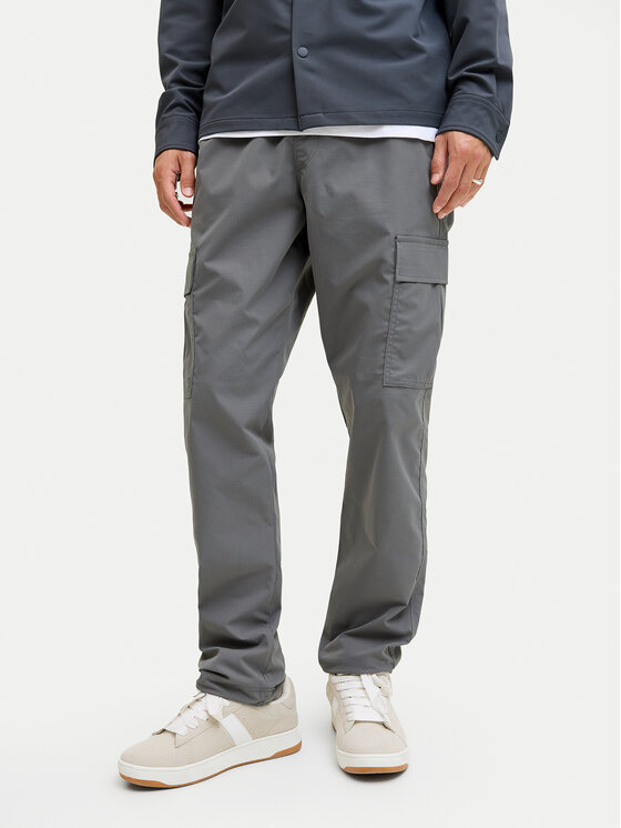 Jack & Jones Jack & Jones Kalhoty z materiálu Kane 12278911 Šedá Relaxed Fit