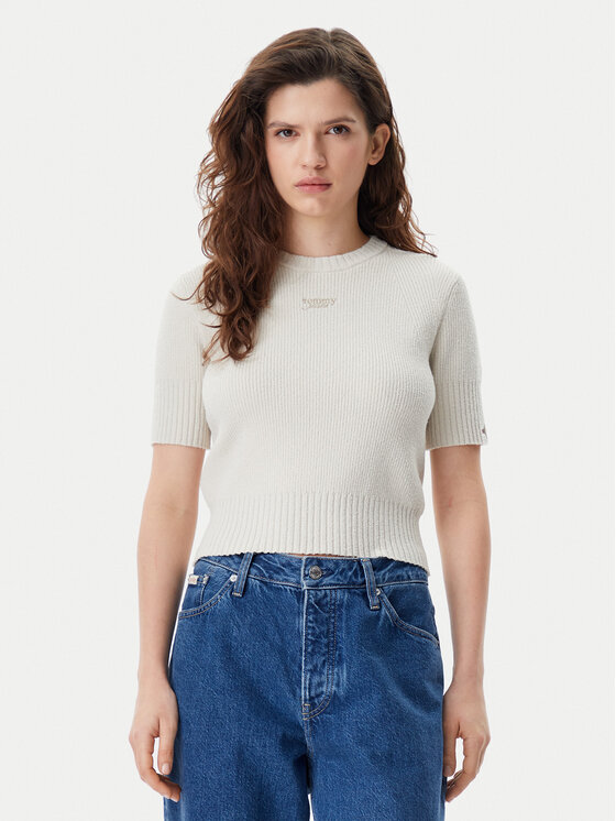 Tommy Jeans Tommy Jeans Pulover DW0DW20380 Bej Regular Fit