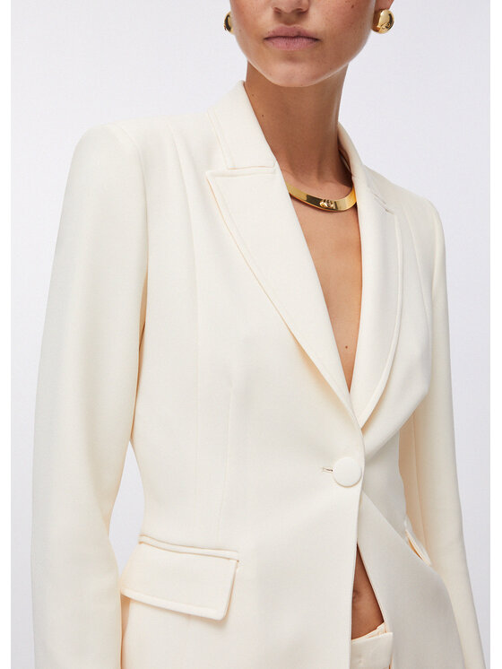 Liu Jo Liu Jo Marynarka CA6368T2957P9644 Kremowy Slim Fit