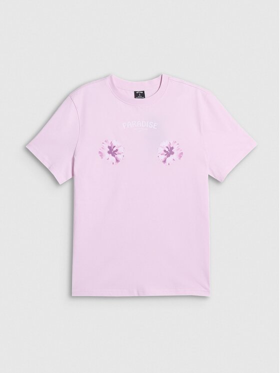 4F 4F T-Shirt 4FRSS26TTSHF3882-56S Różowy Loose Fit