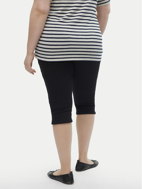 Vero Moda Curve Vero Moda Curve Pantaloni capri Cjune 10303171 Negru Slim Fit