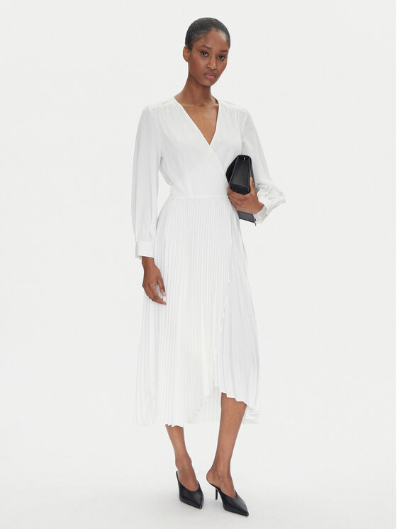 TWINSET TWINSET Koktel haljina 251TP2420 Écru Loose Fit