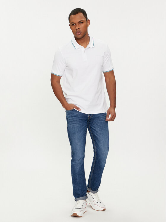 Guess Guess Тениска с яка и копчета M4GP60 K7O64 Бял Slim Fit