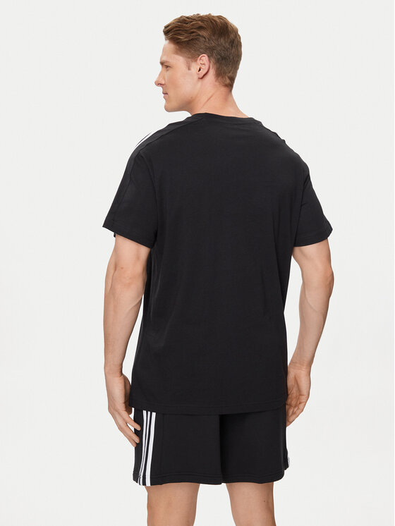 adidas adidas Tričko Essentials Single Jersey 3-Stripes T-Shirt IC9334 Čierna Regular Fit
