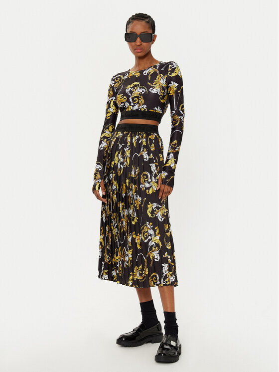 Versace Jeans Couture Versace Jeans Couture Spódnica plisowana 78HAE805 Czarny Regular Fit