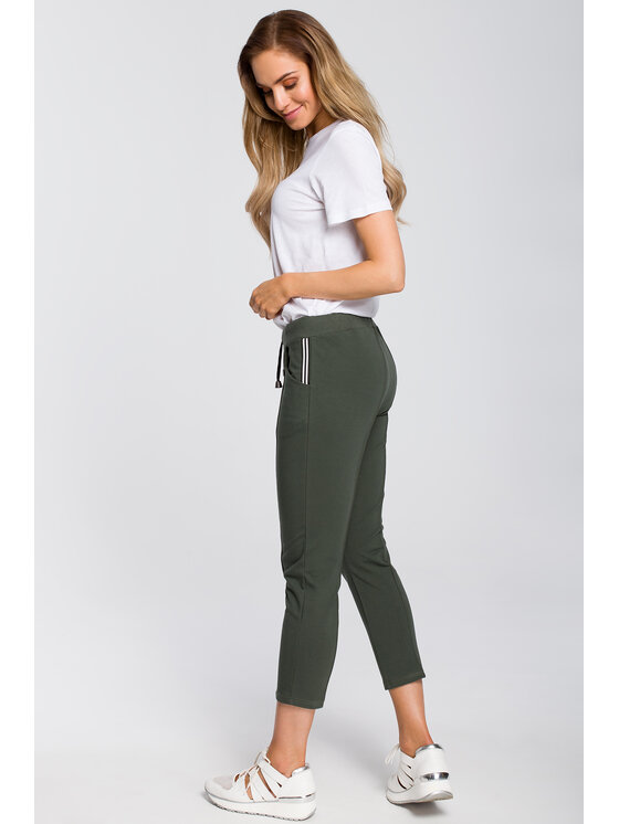 Made of Emotion Made of Emotion Pantaloni da donna M411 Verde Custom Fit