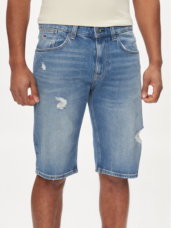 Tommy Jeans Džínsové šortky Ronnie DM0DM18794 Modrá Slim Fit