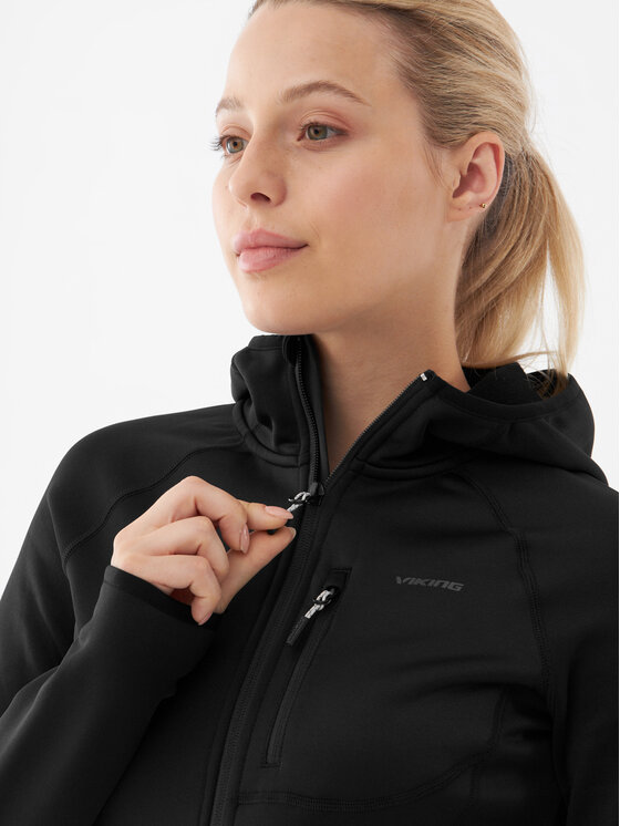 Viking Viking Bluza Jukon Hoodie Polartec Lady Czarny Regular Fit