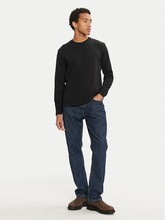 Sisley Sisley Pikkade varrukatega T-särk 3B7SS1045 Must Regular Fit