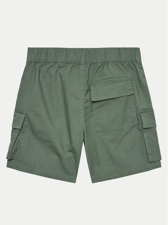 United Colors Of Benetton United Colors Of Benetton Kratke hlače iz tkanine 4L2VC9031 Zelena Relaxed Fit