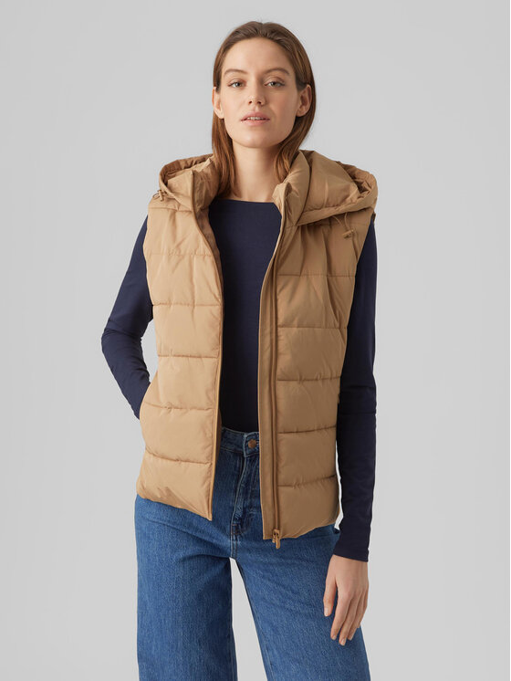 Vero Moda Telovnik 10289835 Rjava Regular Fit
