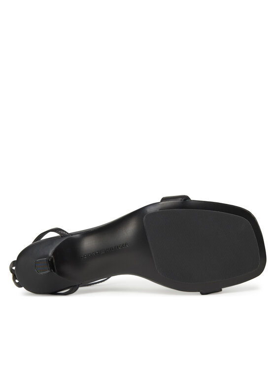Tommy Hilfiger Tommy Hilfiger Σανδάλια Leather Knots Kitten Sandal FW0FW08424 Μαύρο