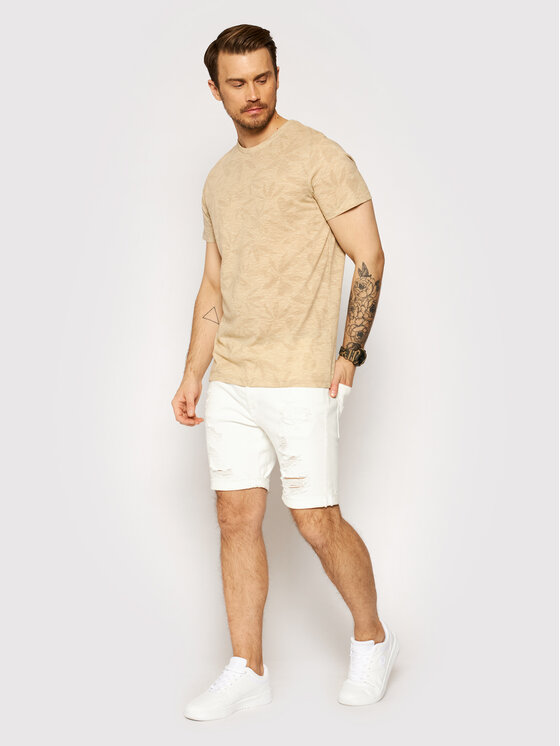 T-shirt Floral 12182878 Beige Regular Fit