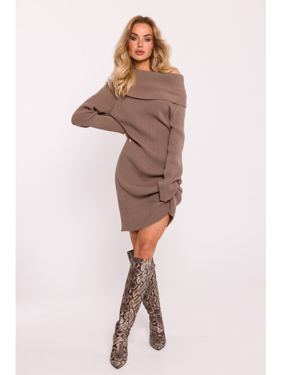 Made of Emotion Made of Emotion Sukienka codzienna M823 Beżowy Active Fit