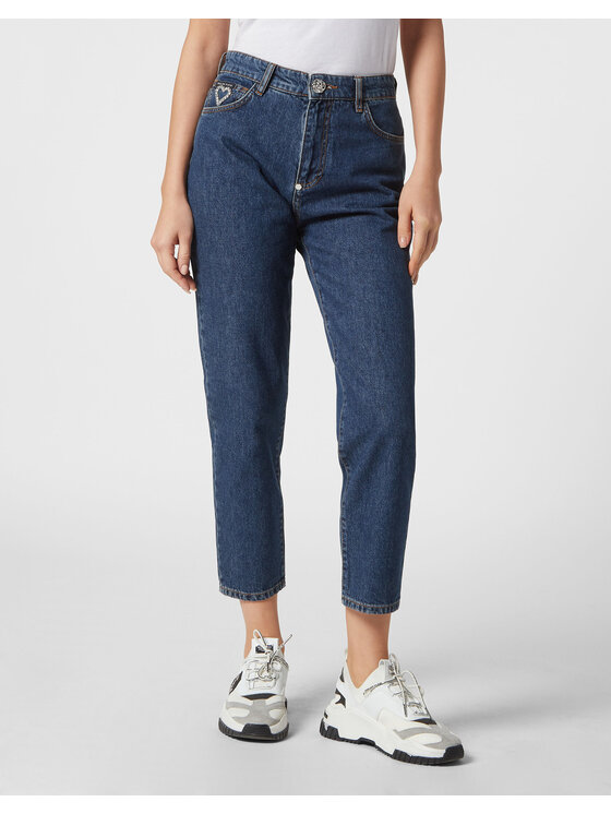 PHILIPP PLEIN PHILIPP PLEIN Džínsy 18943 Modrá Mom Fit