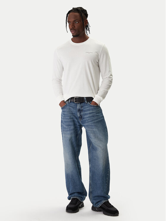 Tommy Jeans Tommy Jeans S dlouhým rukávem Chest Linear DM0DM21594 Écru Regular Fit