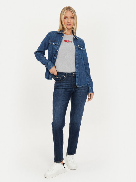 Guess Jeans Guess Jeans džínsová košeľa W4YH35 D5EI3 Tmavomodrá Classic Fit