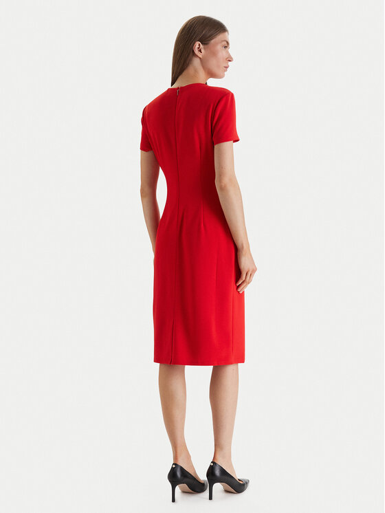 Calvin Klein Calvin Klein Коктейлна рокля LV044E048G Червен Slim Fit