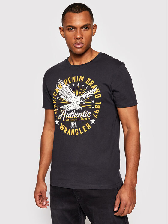 Wrangler Wrangler T-shirt Ss Classic Americana W7AHD3XV6 112131342 Nero Regular Fit