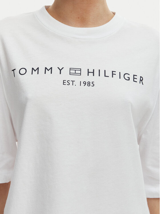 Tommy Hilfiger Tommy Hilfiger Tricou WW0WW47811 Alb Relaxed Fit