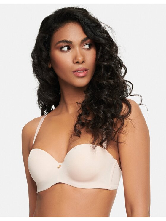 Biustonosz push-up Esotiq, Rozmiar 65G, Beżowy, 39719