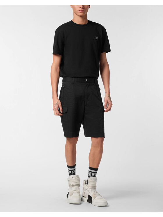 PHILIPP PLEIN PHILIPP PLEIN Szorty materiałowe 25451 Czarny Regular Fit
