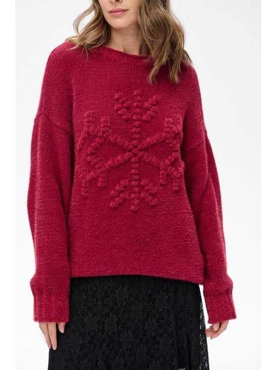 blue shadow blue shadow Sweter Kosmos Czerwony Regular Fit