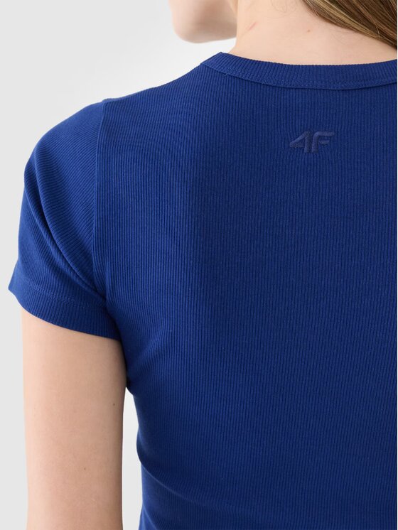 4F 4F T-Shirt 4FWSS25TTSHF1968-30S Niebieski Slim Fit