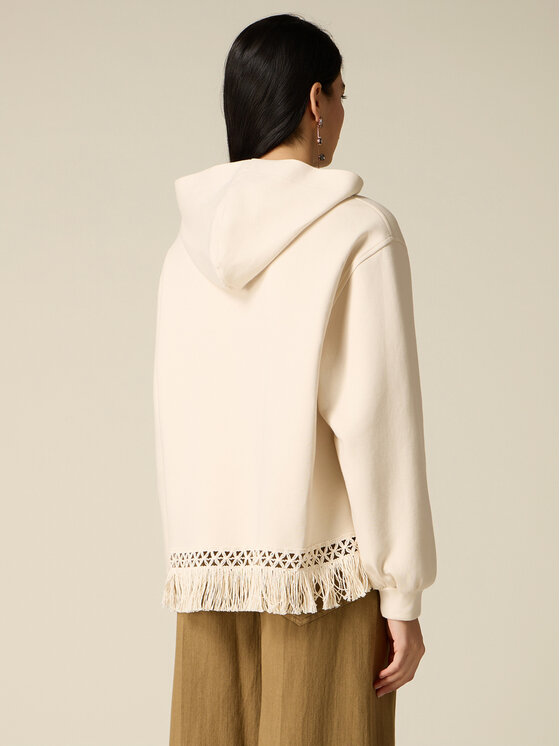 Oltre Oltre Felpa G884J004813N021 Crema Baggy Fit