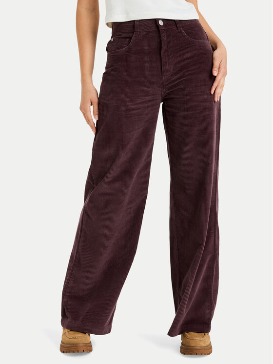 Roxy Pantaloni din material Surf On Cloud Cord ERJNP03678 Maro Regular Fit