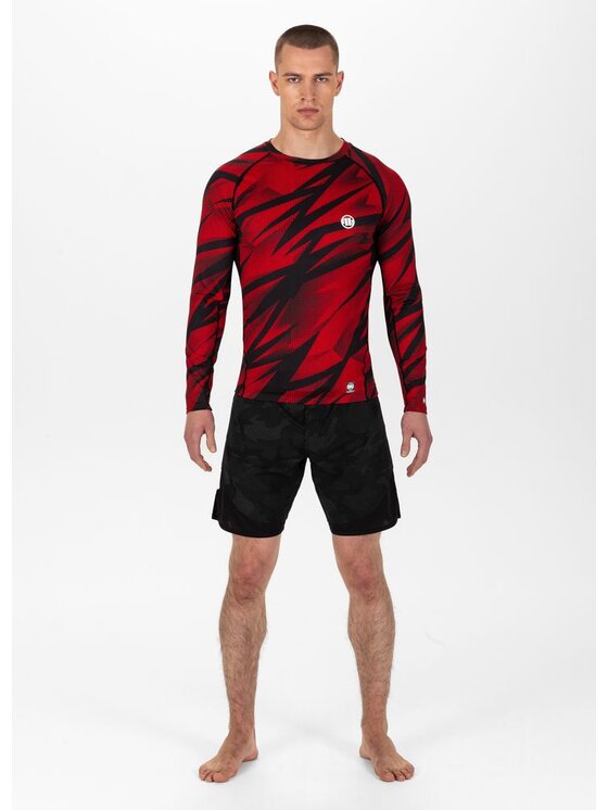 PITBULL PITBULL Longsleeve Dot Camo II Czerwony Slim Fit