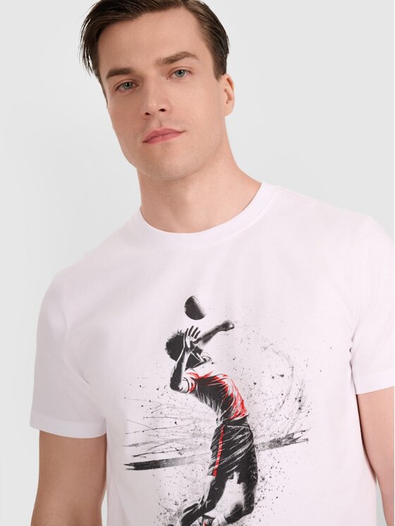 4F 4F T-Shirt 4FRAW25TTSHM3318-10S Λευκό Regular Fit