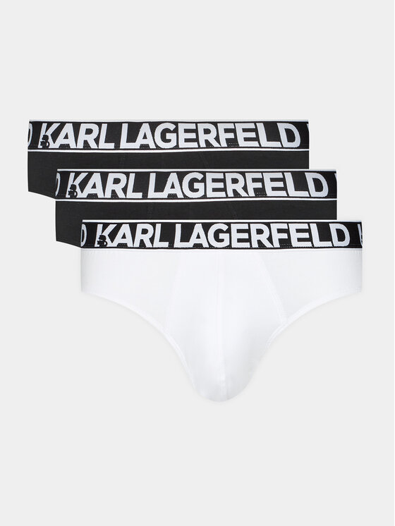 KARL LAGERFELD Slip Uomo In Cotone Biologico, Confezione Da 3, Elastico Firmato - 2