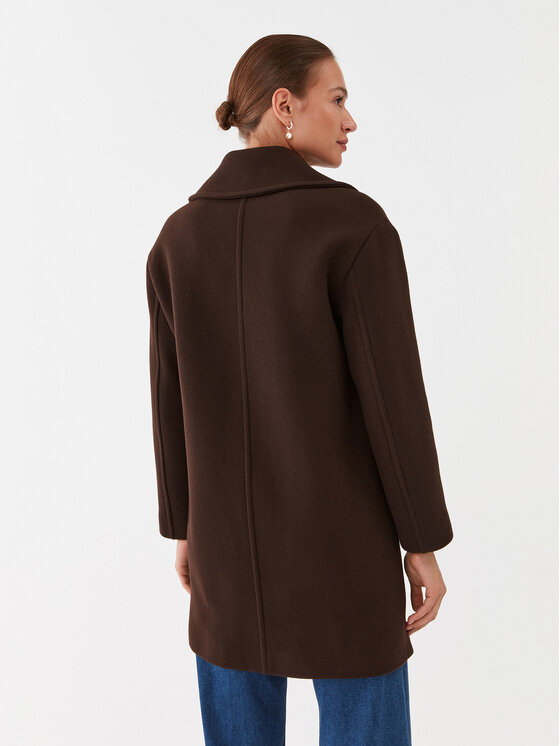 PINKO Pinko Μάλλινο παλτό Effetto 101747 Y7DY Καφέ Regular Fit