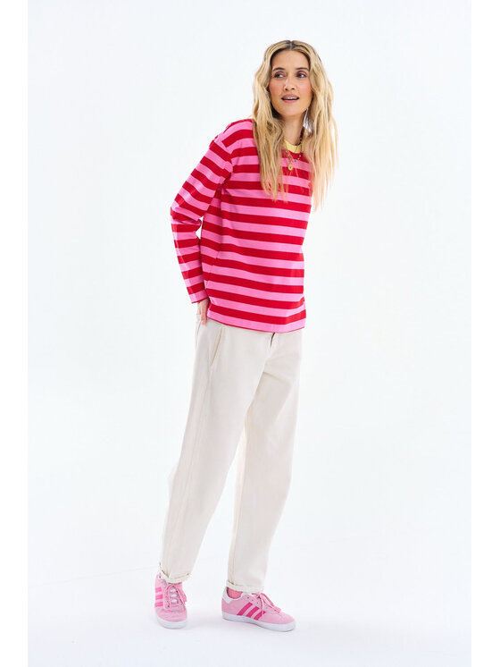 NAOKO NAOKO Longsleeve Sweet & Sour Różowy Regular Fit