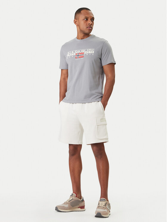 Napapijri Napapijri Szorty sportowe N-Box Logo Cargo NP0A4I59 Biały Regular Fit