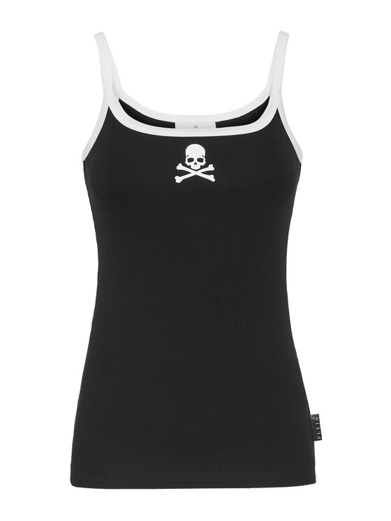 PHILIPP PLEIN PHILIPP PLEIN Tank top 2433 Czarny Skin Tight Fit