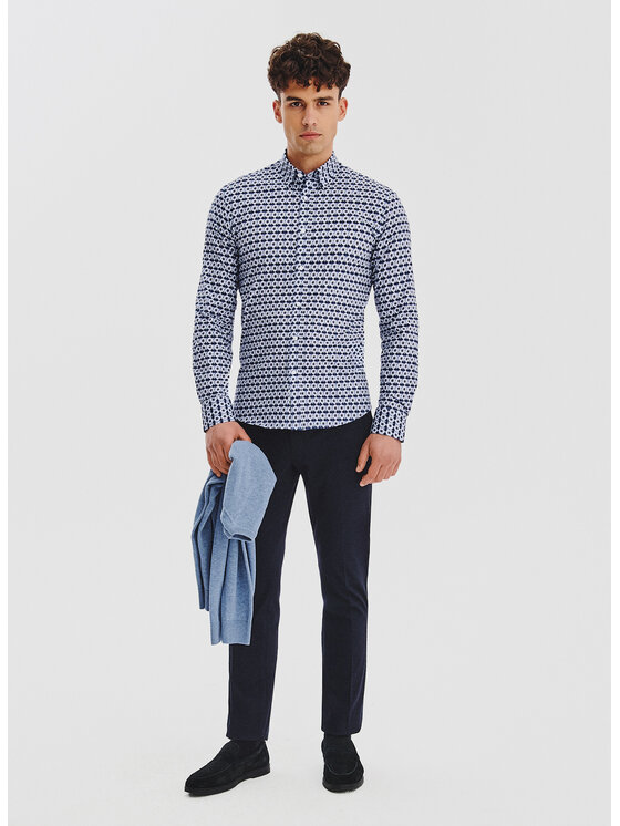 Pako Lorente Pako Lorente Koszula P25WF-1X-042 Granatowy Slim Fit