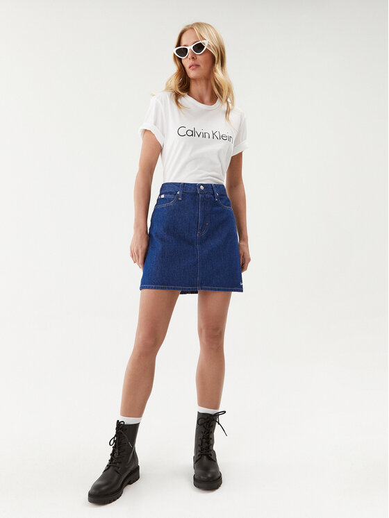 Calvin Klein Jeans Calvin Klein Jeans Džínsová sukňa J20J220243 Modrá Regular Fit