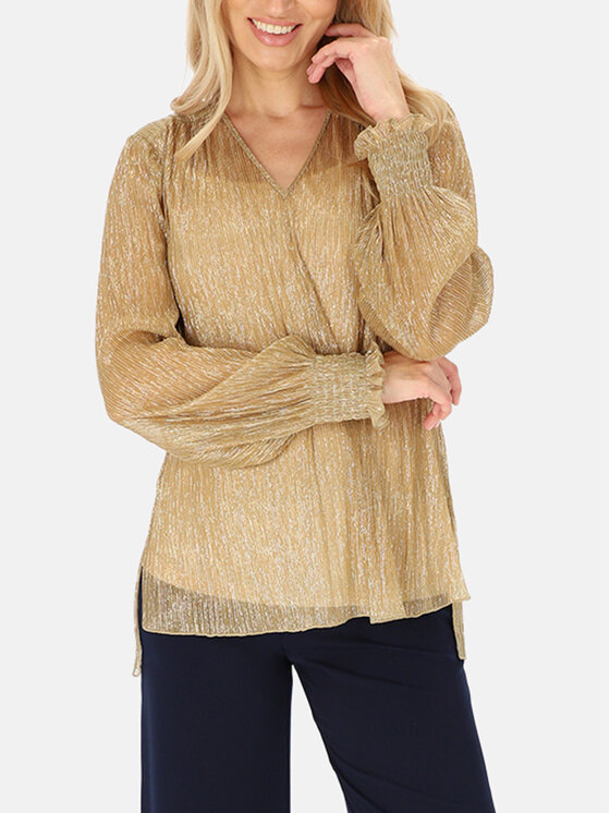 Potis & Verso Potis & Verso Bluzka Trini Złoty Regular Fit